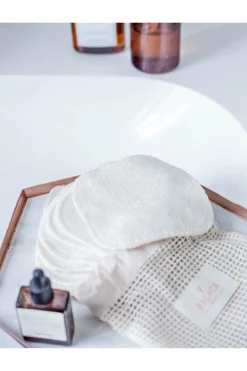 Online Bachca 7 carrés démaquillants réutilisables + filet de lavage