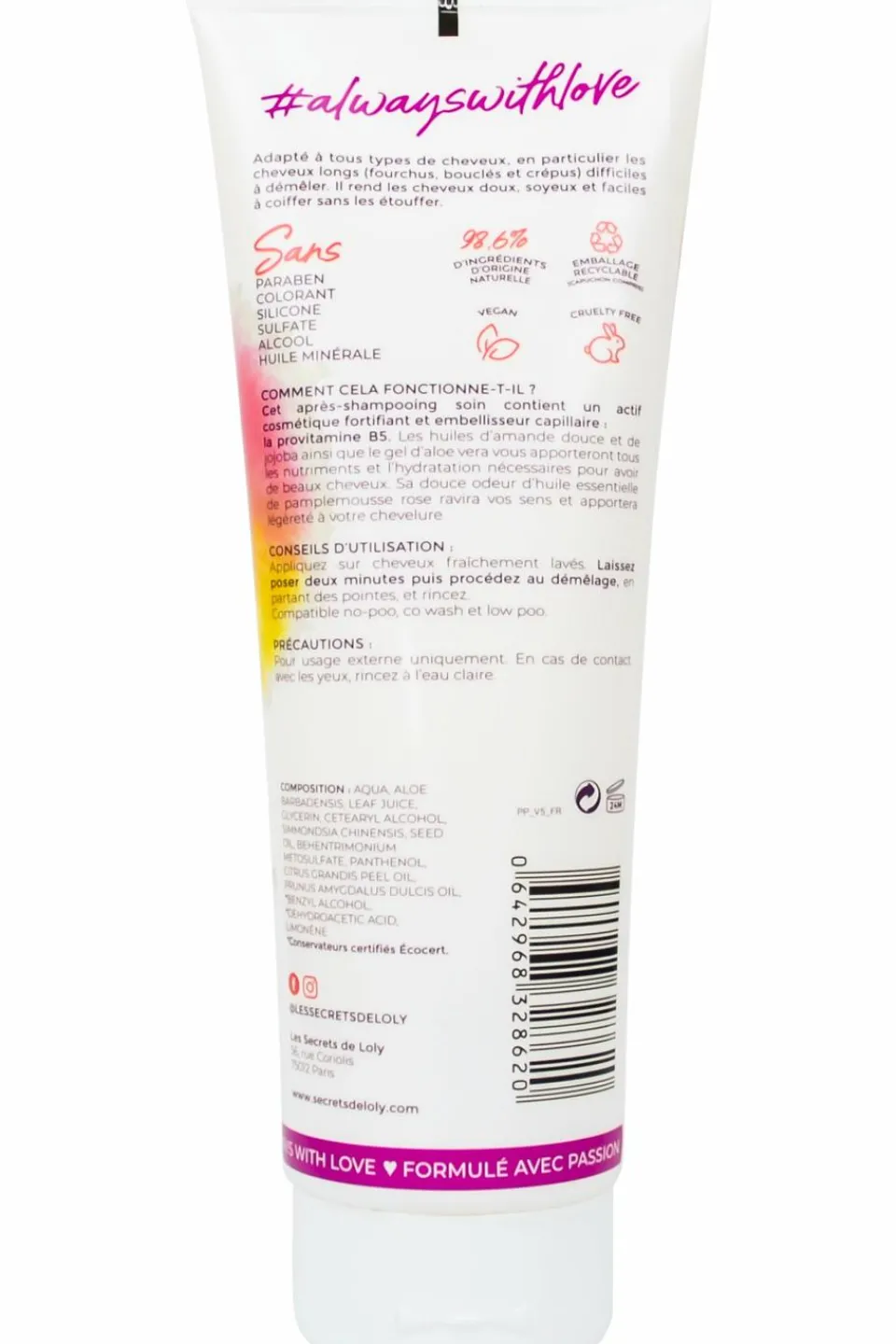 Clearance Les Secrets de Loly Après-shampoing démêlant Pink Paradise