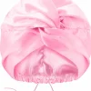 New GLOV Bonnet double épaisseur en satin rose