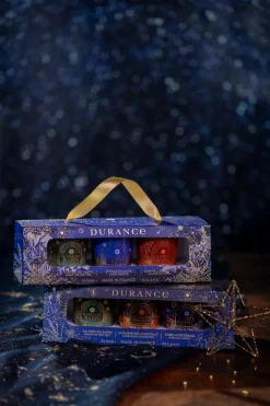 Best Durance Coffret 3 bougies Au Pied du Sapin, Clémentine Chocolat & Forêt Mystérieuse