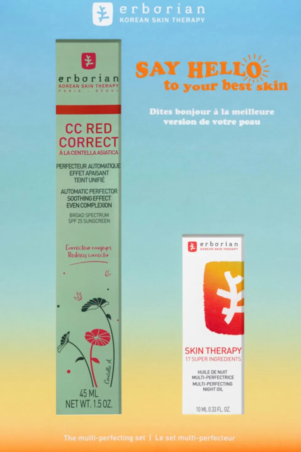 Erborian Coffret CC red correct & Skin therapy