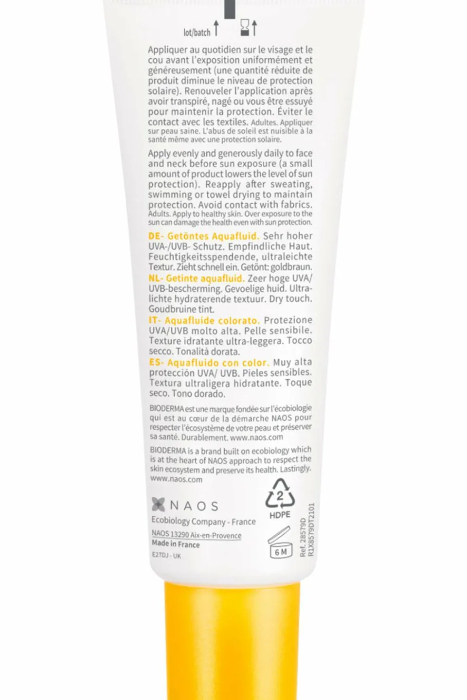 Clearance Bioderma Crème solaire visage Photoderm Aquafluide SPF50+ teinte dorée