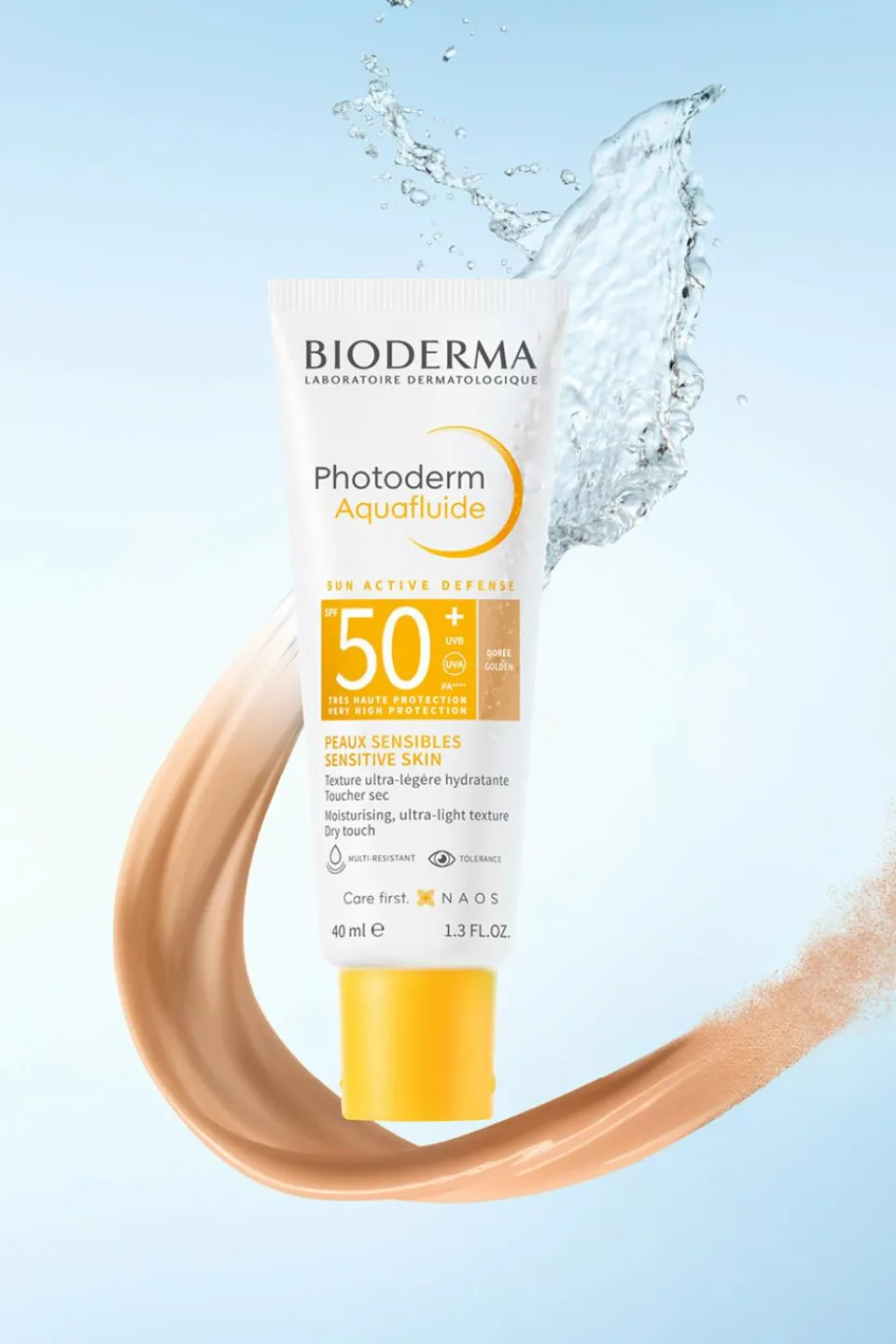 Clearance Bioderma Crème solaire visage Photoderm Aquafluide SPF50+ teinte dorée
