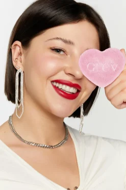 Outlet GLOV Disques cosmétique réutilisable en forme de coeur rose