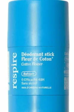 New Respire Déodorant en stick solide Fleur de Coton rechargeable