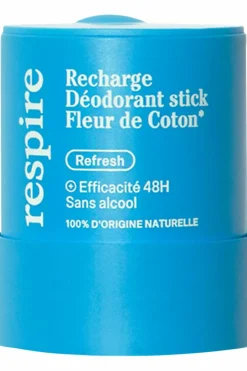 New Respire Déodorant en stick solide Fleur de Coton rechargeable