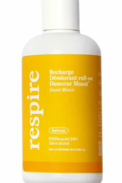 Outlet Respire Déodorant roll-on douceur Monoï rechargeable