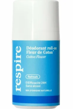 Sale Respire Déodorant roll-on Fleur de coton rechargeable