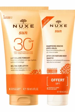 Discount Nuxe Duo lait solaire fondant haute protection SPF30 & shampoing douche après-soleil 100ml offert