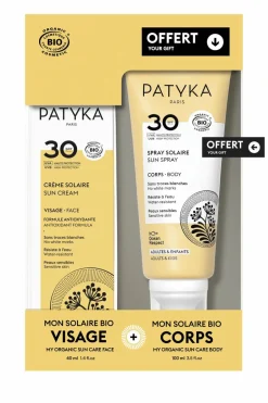 New Patyka Duo Solaire crème solaire visage SPF30 et spray solaire corps SFP30 100ml offert