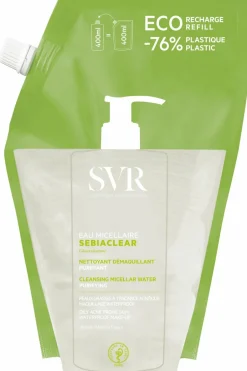New SVR Eau micellaire purifiante et matifiante rechargeable Sebiaclear