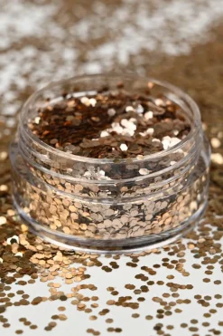 New Nailmatic Grandes paillettes dorées visage, corps et ongles