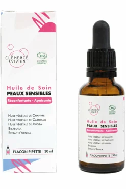 Clémence et Vivien Huile de soin apaisante pour peaux sensibles
