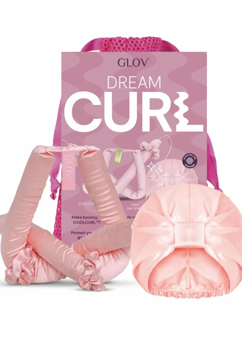 New GLOV Kit de bouclage sans chaleur et bonnet protecteur en satin