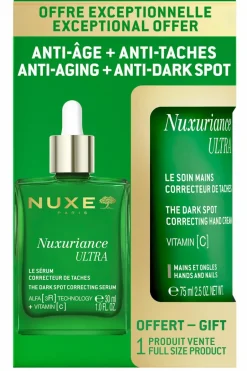 Hot Nuxe Le duo anti-âge et anti-taches Nuxuriance ultra + Le soin mains correcteur de taches offert