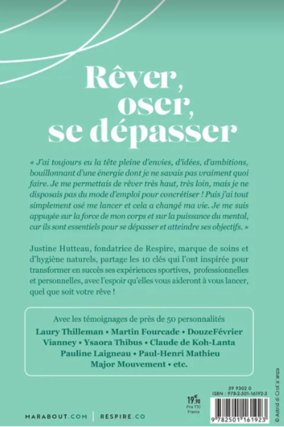 Sale Marabout Livre Rêver, oser, se dépasser de Justine Hutteau la fondatrice de Respire