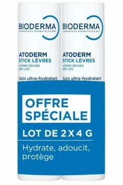 New Bioderma Lot de 2 stick lèvres Atoderm