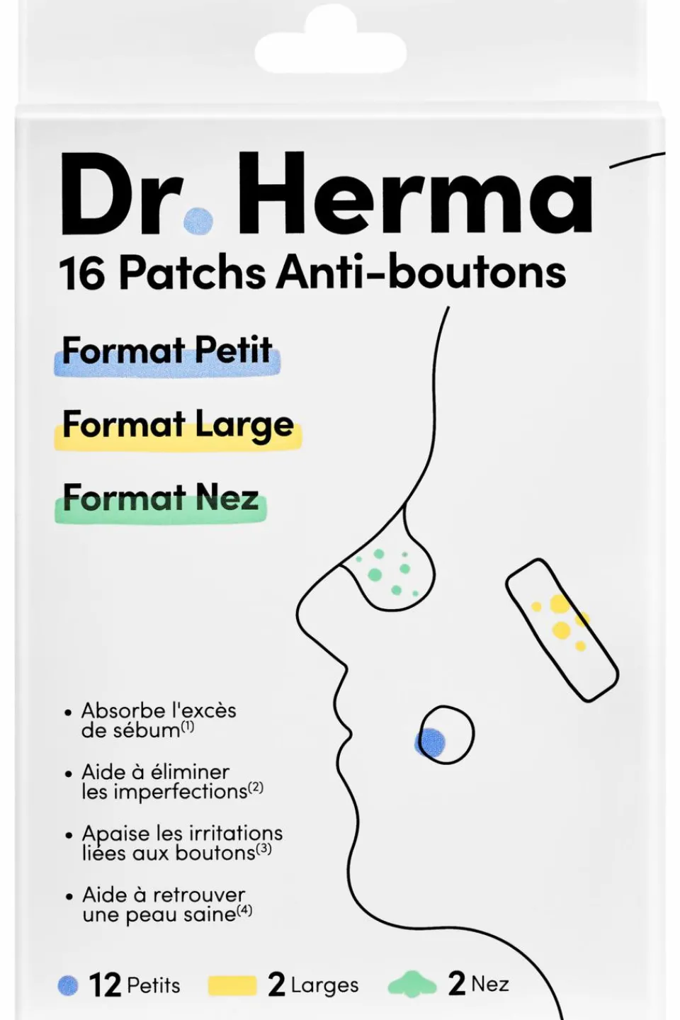 New DR HERMA Patchs anti-boutons 3 formats x 16