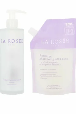 La Rosée Shampoing ultra doux et son flacon rechargeable